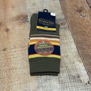 Pendleton Woolen Mills Badlands National Park Stripe Crew Socks NWT Large